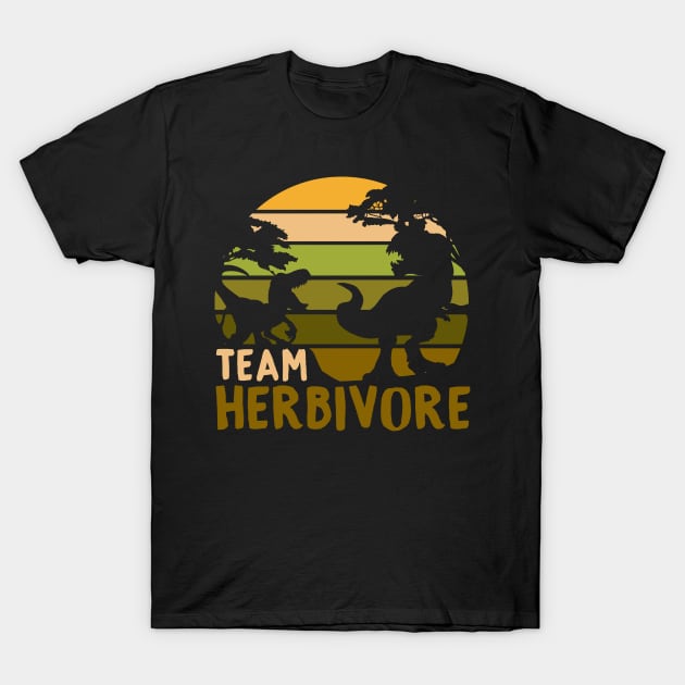 Team Herbivore - Vegan Dinosaur Gift T-Shirt by biNutz